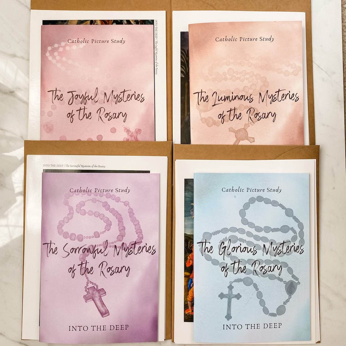Catechetical Picture Study on the Mysteries of the Rosary | BUNDLE - Into the Deep