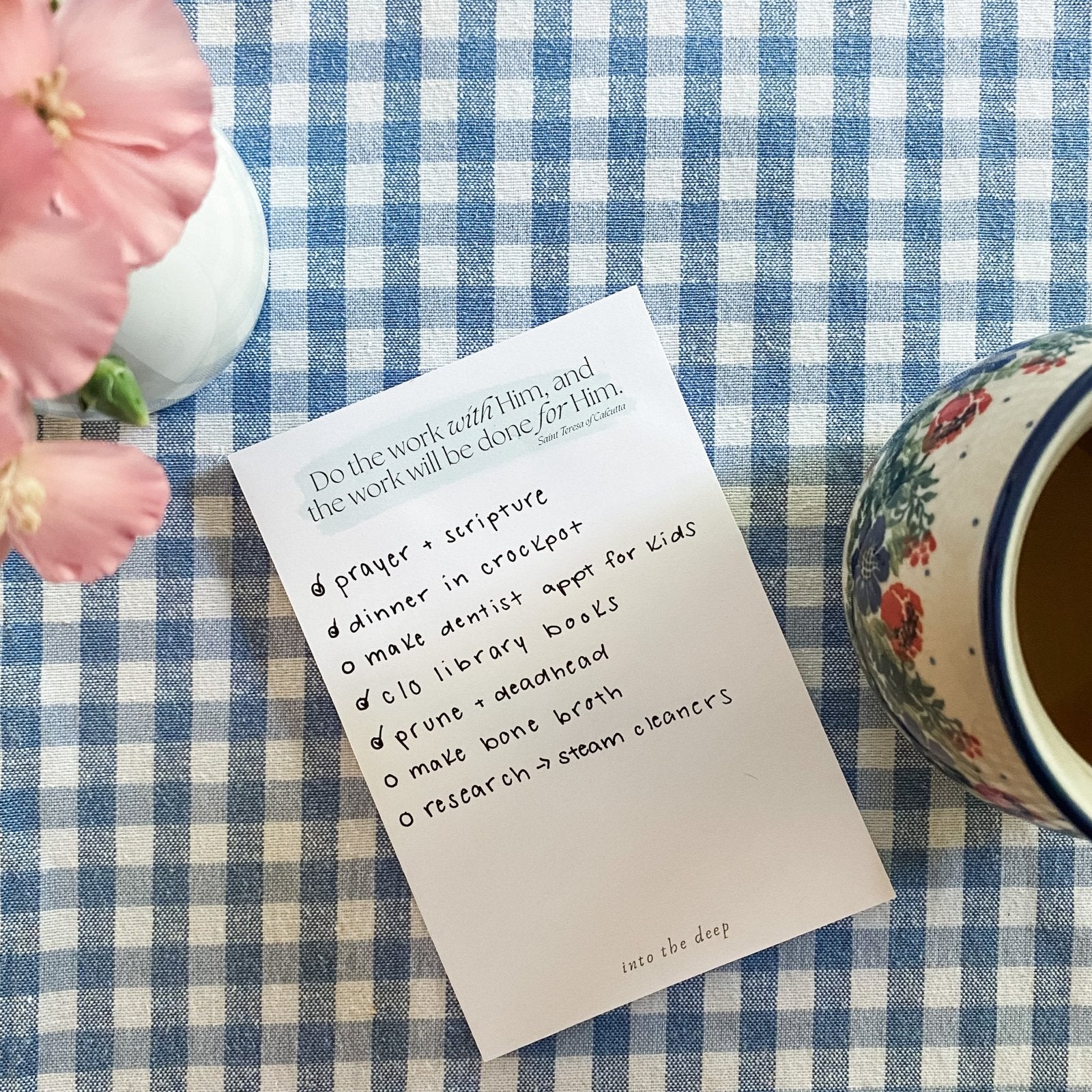 "Do the Work with Him" Sticky Notepad - Into the Deep