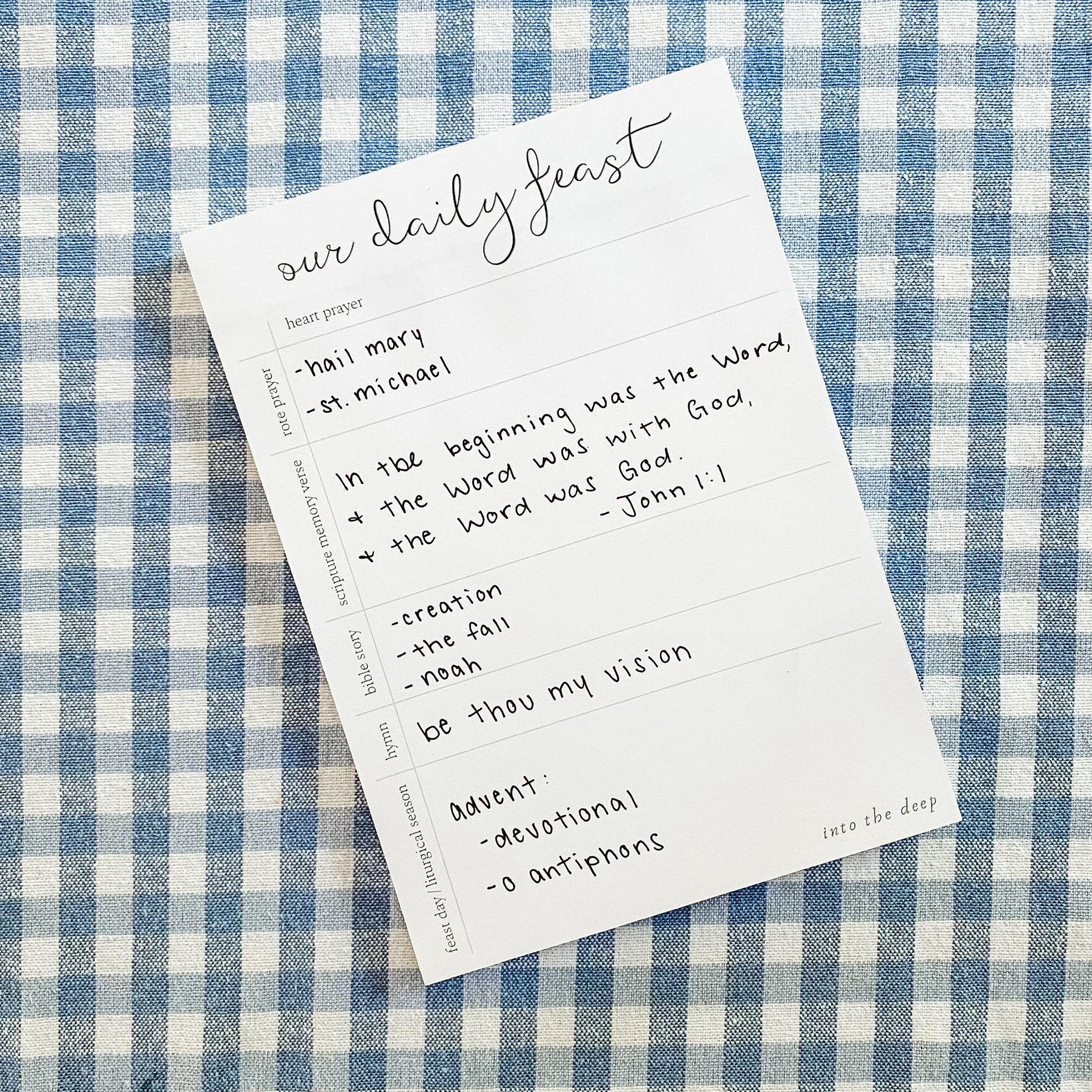 The Daily Feast Sticky Notepad - Into the Deep